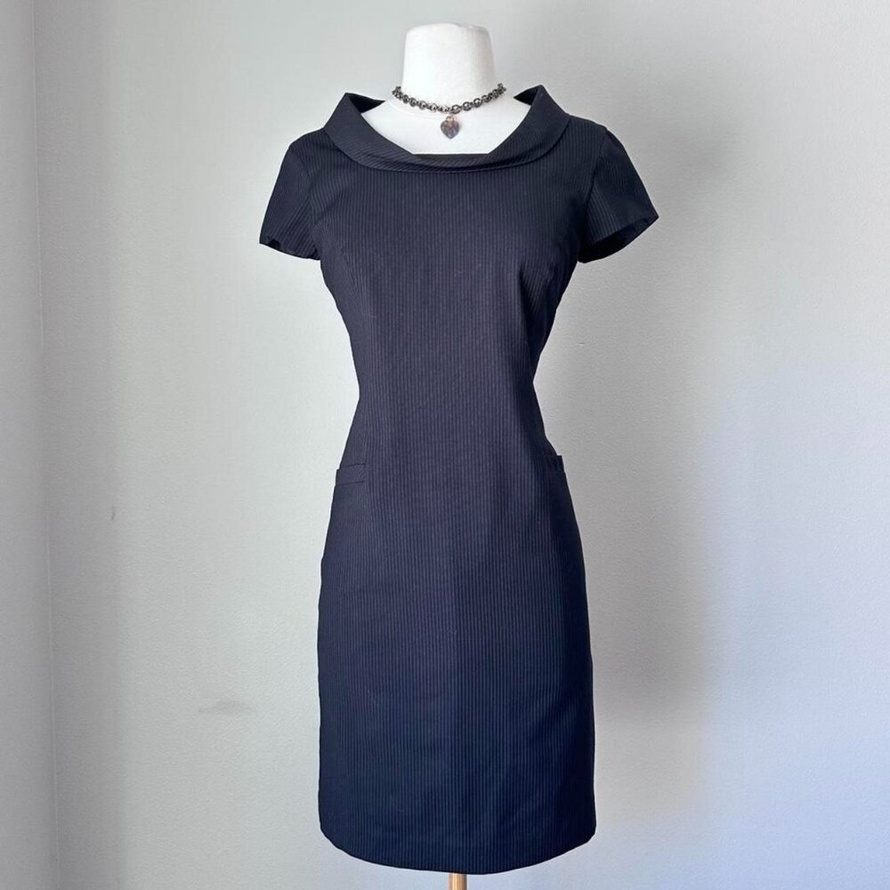 G2000 Office Siren Black Pinstripe Pencil Dress